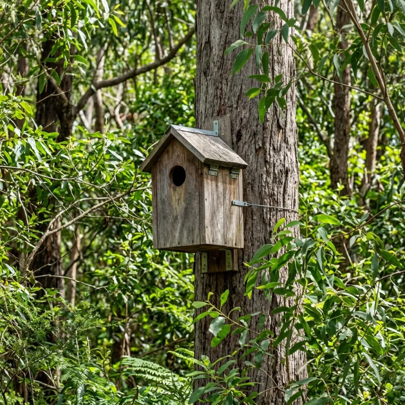 Animal nesting box installed as a humane alternative to a Ballarat Central roof cavity